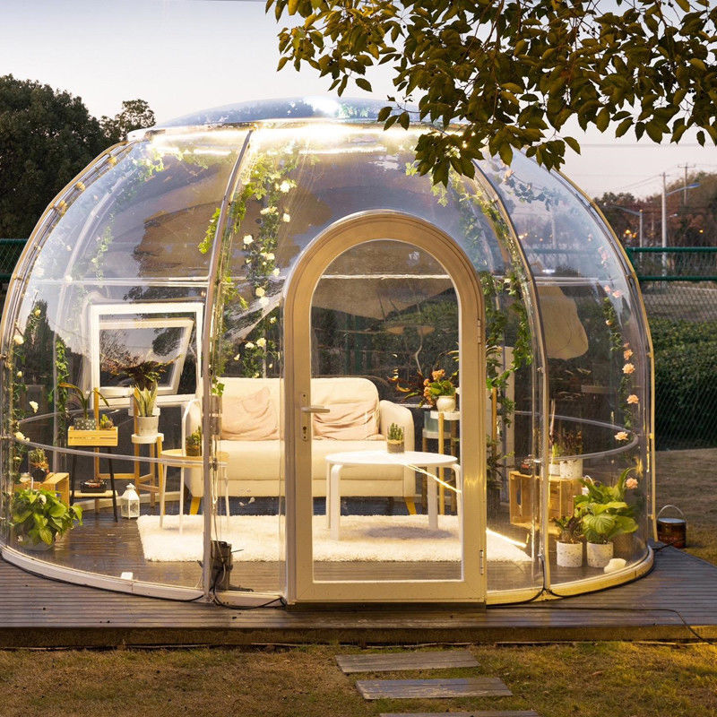 PC Clear Dome House Наружные пузырьки с алюминиевым окном и светодиодным освещением